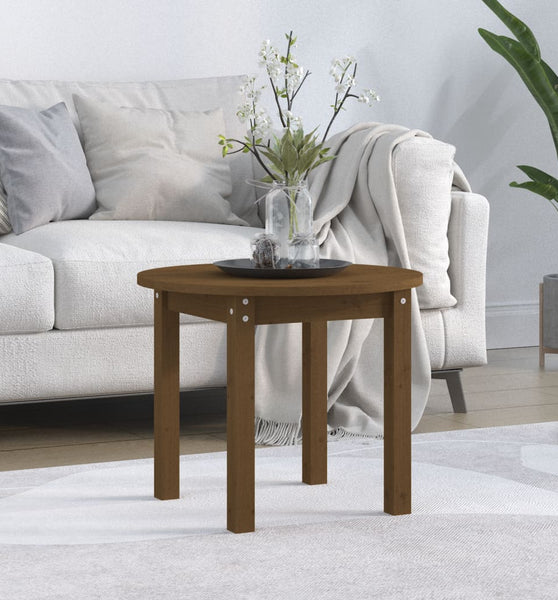 Couchtisch Honigbraun Ø 55x45 cm Massivholz Kiefer