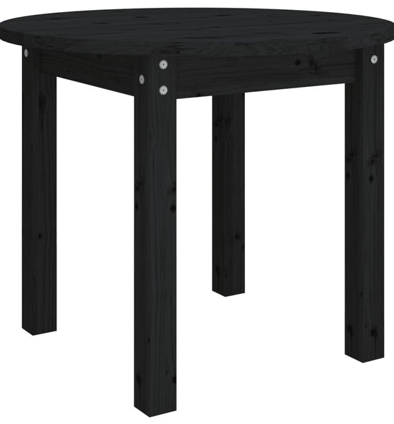 Couchtisch Schwarz Ø 55x45 cm Massivholz Kiefer