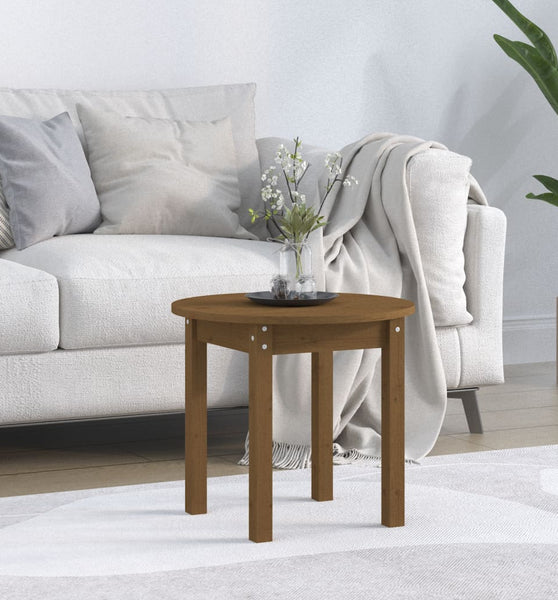 Couchtisch Honigbraun Ø 45x40 cm Massivholz Kiefer