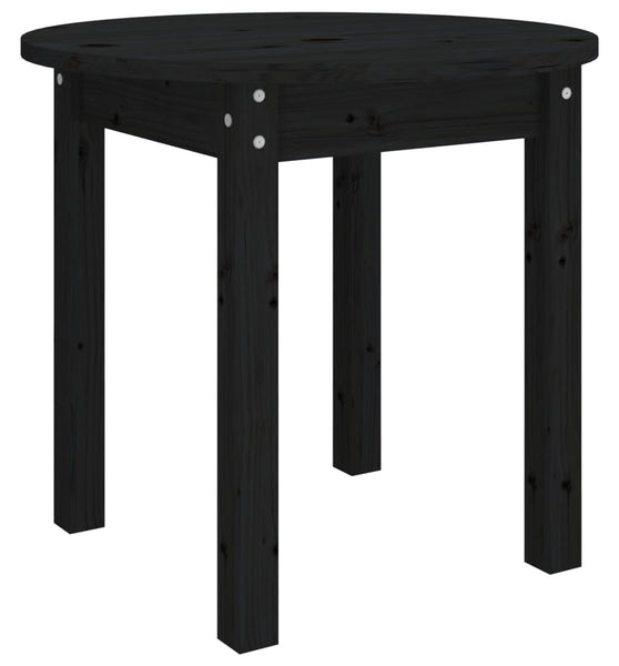 Couchtisch Schwarz Ø 45x40 cm Massivholz Kiefer