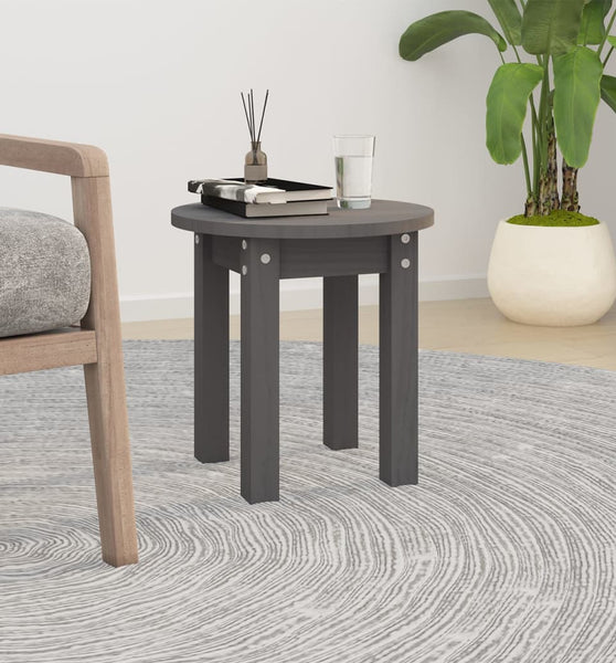 Couchtisch Grau Ø 35x35 cm Massivholz Kiefer