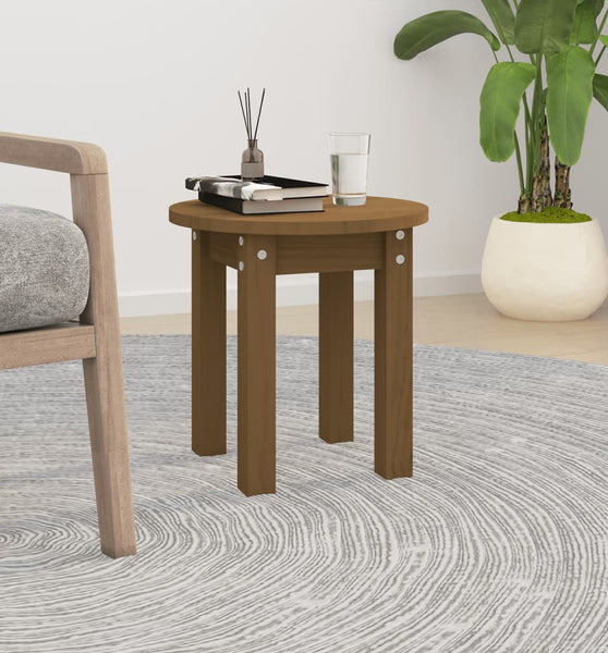 Couchtisch Honigbraun Ø 35x35 cm Massivholz Kiefer