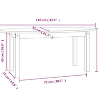 Couchtisch Grau 110x55x45 cm Massivholz Kiefer