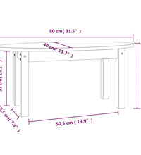 Couchtisch Honigbraun 80x40x35 cm Massivholz Kiefer