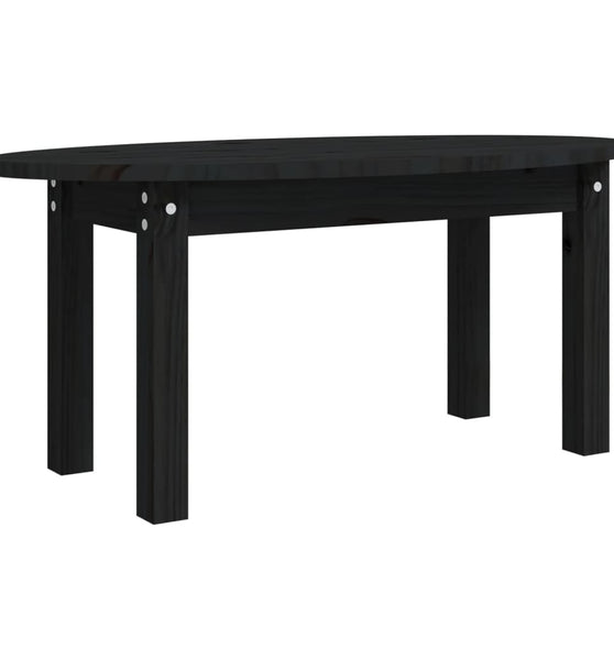 Couchtisch Schwarz 80x40x35 cm Massivholz Kiefer