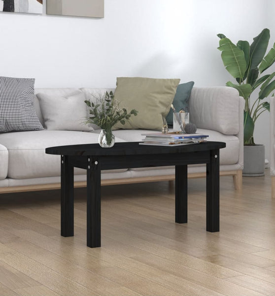 Couchtisch Schwarz 80x40x35 cm Massivholz Kiefer