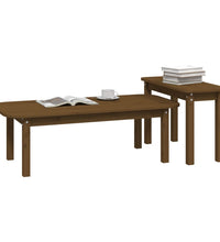 2-tlg. Couchtisch-Set Honigbraun Massivholz Kiefer