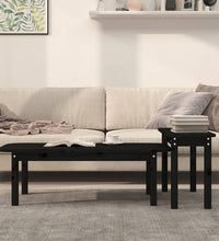 2-tlg. Couchtisch-Set Schwarz Massivholz Kiefer