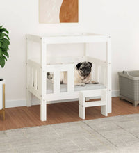 Hundebett Weiß 65,5x43x70 cm Massivholz Kiefer