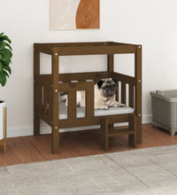 Hundebett Honigbraun 65,5x43x70 cm Massivholz Kiefer
