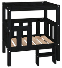 Hundebett Schwarz 65,5x43x70 cm Massivholz Kiefer