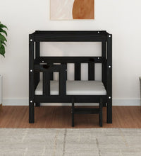 Hundebett Schwarz 65,5x43x70 cm Massivholz Kiefer