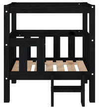 Hundebett Schwarz 65,5x43x70 cm Massivholz Kiefer
