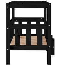 Hundebett Schwarz 65,5x43x70 cm Massivholz Kiefer