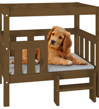 Hundebett Honigbraun 75,5x63,5x70 cm Massivholz Kiefer