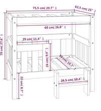 Hundebett Honigbraun 75,5x63,5x70 cm Massivholz Kiefer