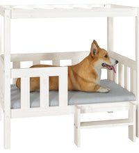 Hundebett Weiß 95,5x73,5x90 cm Massivholz Kiefer