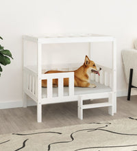 Hundebett Weiß 95,5x73,5x90 cm Massivholz Kiefer