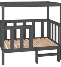 Hundebett Grau 105,5x83,5x100 cm Massivholz Kiefer