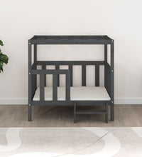 Hundebett Grau 105,5x83,5x100 cm Massivholz Kiefer