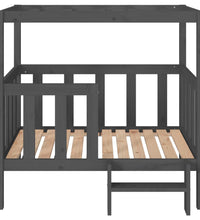 Hundebett Grau 105,5x83,5x100 cm Massivholz Kiefer