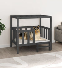 Hundebett Grau 105,5x83,5x100 cm Massivholz Kiefer