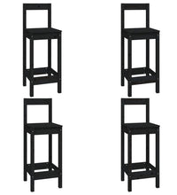 5-tlg. Bar-Set Schwarz Massivholz Kiefer