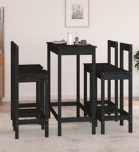 5-tlg. Bar-Set Schwarz Massivholz Kiefer