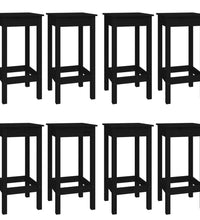 9-tlg. Bar-Set Schwarz Massivholz Kiefer