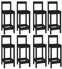 9-tlg. Bar-Set Schwarz Massivholz Kiefer