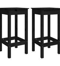 3-tlg. Bar-Set Schwarz Massivholz Kiefer