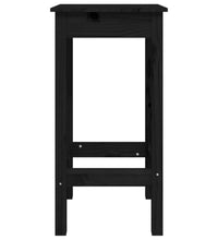 3-tlg. Bar-Set Schwarz Massivholz Kiefer