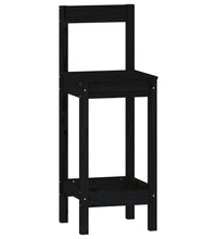 3-tlg. Bar-Set Schwarz Massivholz Kiefer