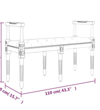 Sitzbank Dunkelgrau 110x40x70 cm Stoff