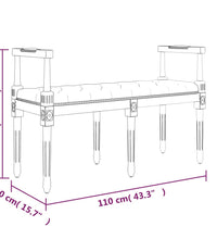 Sitzbank Hellgrau 110x40x70 cm Samt