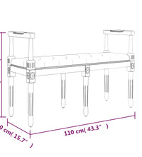 Sitzbank Dunkelgrau 110x40x70 cm Samt