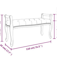 Sitzbank Hellgrau 110x45x60 cm Samt