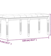 Sitzbank Dunkelgrau 110x40x49 cm Stoff