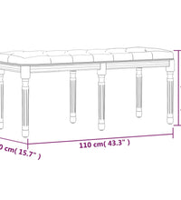 Sitzbank Dunkelgrau 110x40x49 cm Samt