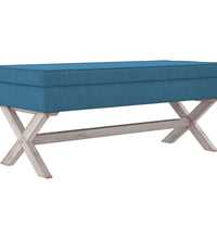 Hocker mit Stauraum Blau 110x45x49 cm Samt