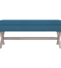 Hocker mit Stauraum Blau 110x45x49 cm Samt