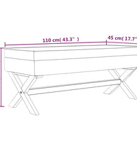 Hocker mit Stauraum Blau 110x45x49 cm Samt