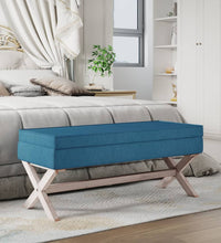 Hocker mit Stauraum Blau 110x45x49 cm Samt