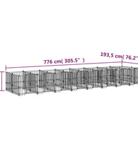 Outdoor-Hundezwinger Stahl 15,02 m²
