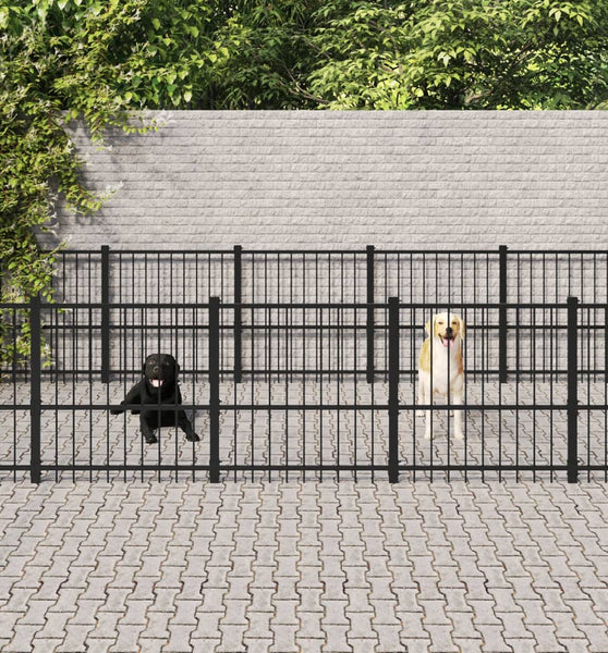 Outdoor-Hundezwinger Stahl 25,4 m²