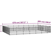 Outdoor-Hundezwinger Stahl 32,93 m²