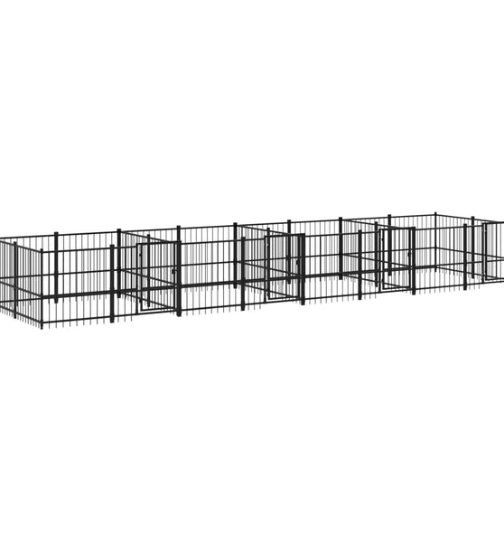 Outdoor-Hundezwinger Stahl 15,02 m²