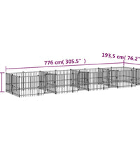 Outdoor-Hundezwinger Stahl 15,02 m²