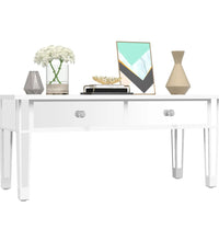 Spiegel-Couchtisch 106x45x45 cm Holzwerkstoff und Glas