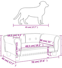 Hundebett Dunkelgrau 70x45x30 cm Samt